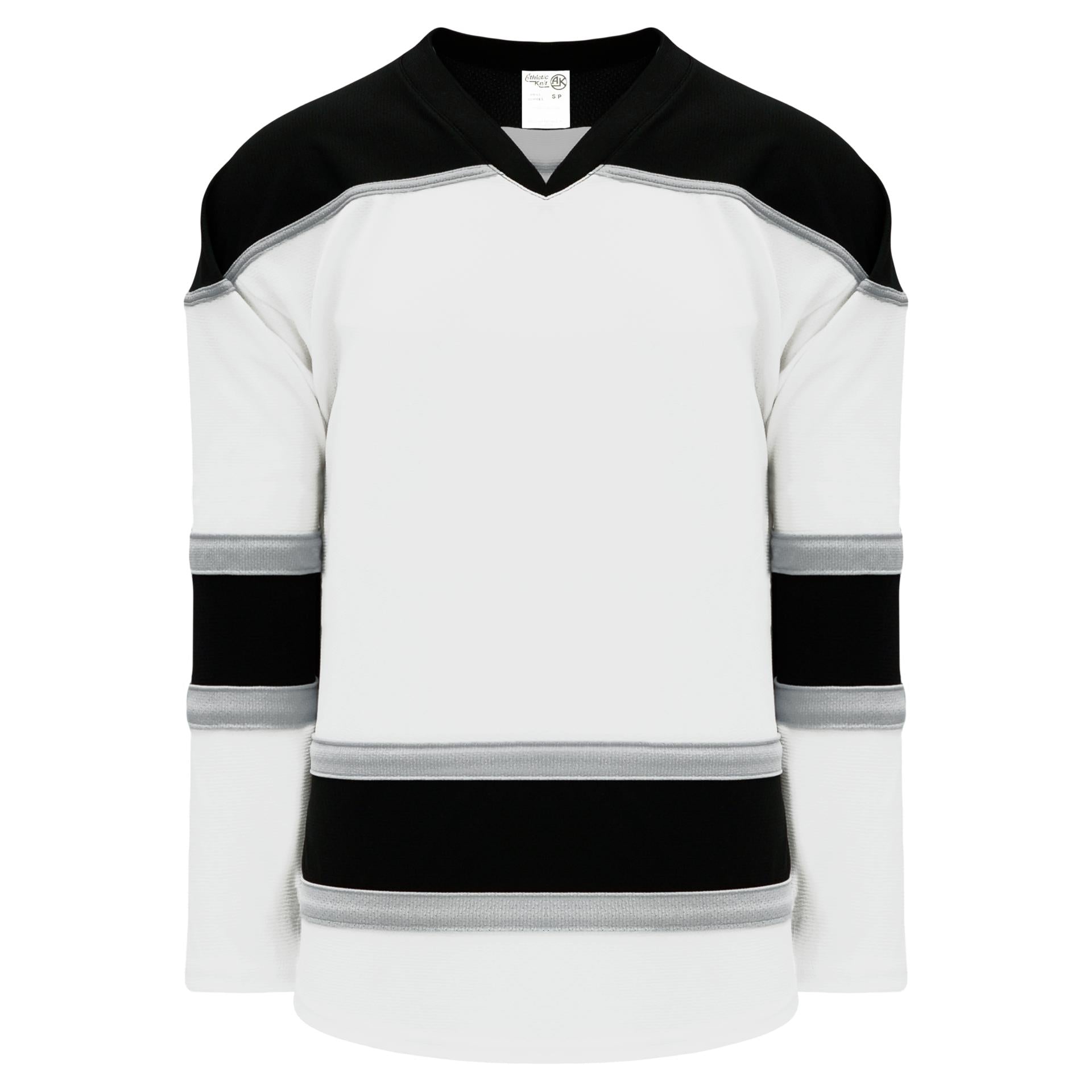 H7500-627 White/Black/Grey League Style Blank Hockey Jerseys