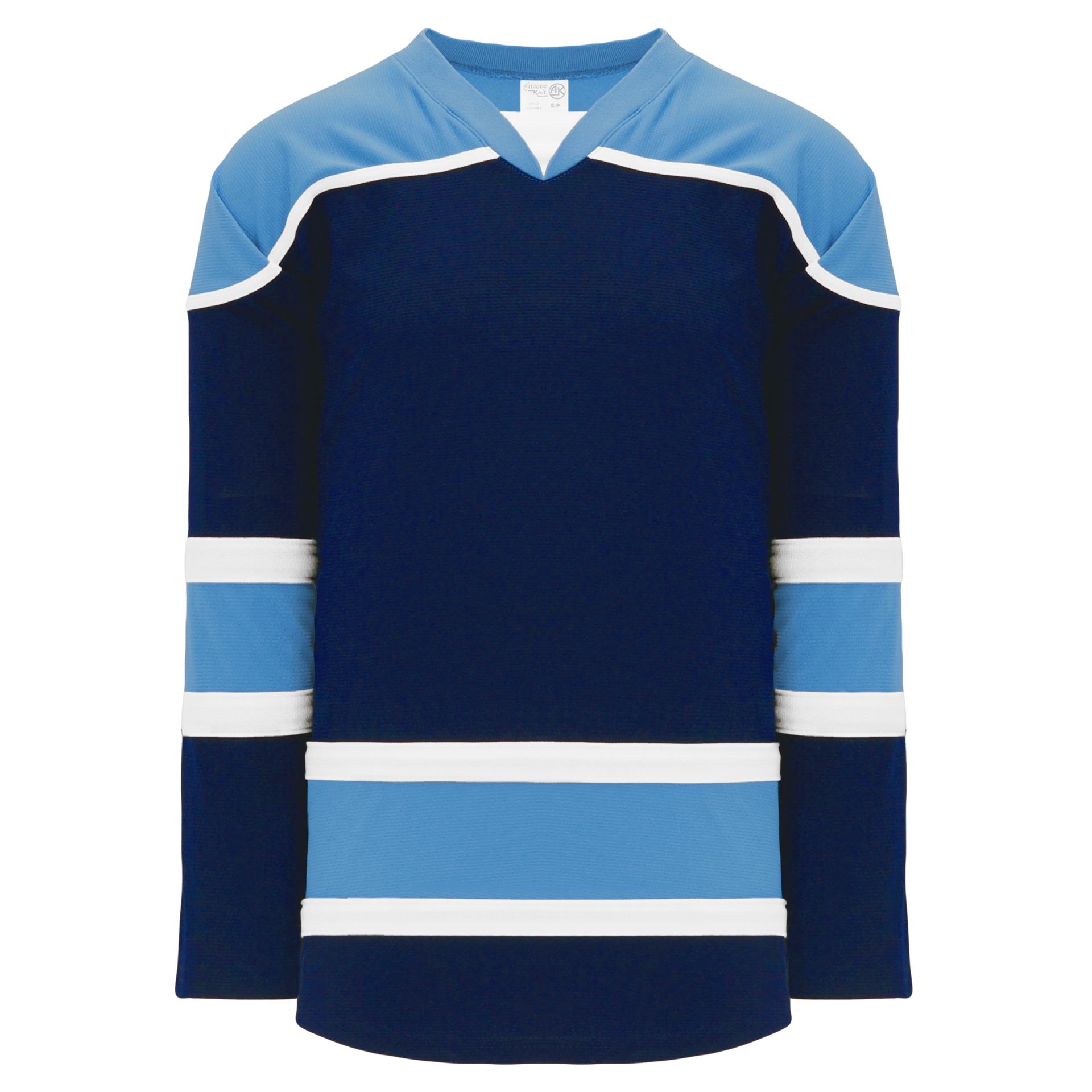 Light Blue/Black Sublimated Custom Plain Hockey Jerseys | YoungSpeeds